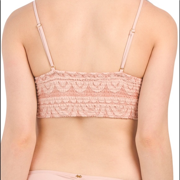 New PQ SWIM LACE Sweetheart Crochet Lace Bralette Bikini Top PINK SANDS - Picture 11 of 16